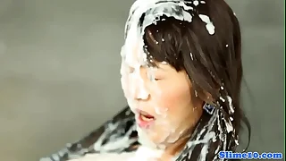 Asian beauty drenched everywhere oodles be expeditious for hot jizz